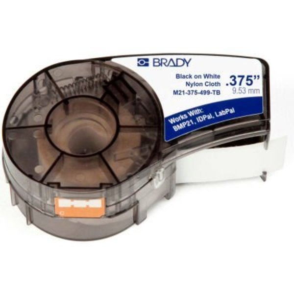 Brady Brady BMP21 Series Terminal Block Nylon Cloth Labels, 3-8inW X 16'L, Black-White ,  M21-375-499-TB